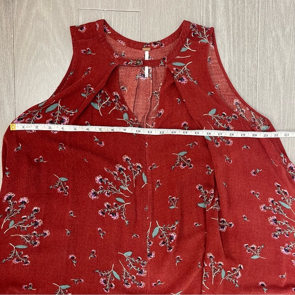 FREE PEOPLE Tree Swing Tank Top XS Key Hole Tunic Floral Boho Bohemian Pockets - Picture 14 of 14